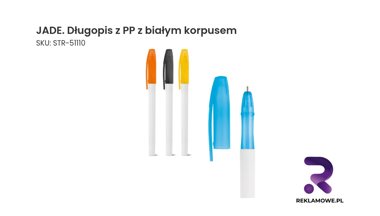 JADE długopis z PP z białym korpusem