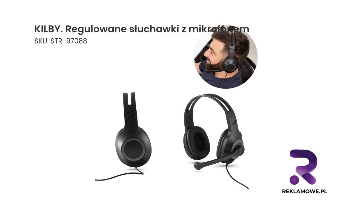 KILBY. Regulowane słuchawki z mikrofonem wykonane z ABS i PP KILBY regulowane słuchawki z mikrofonem