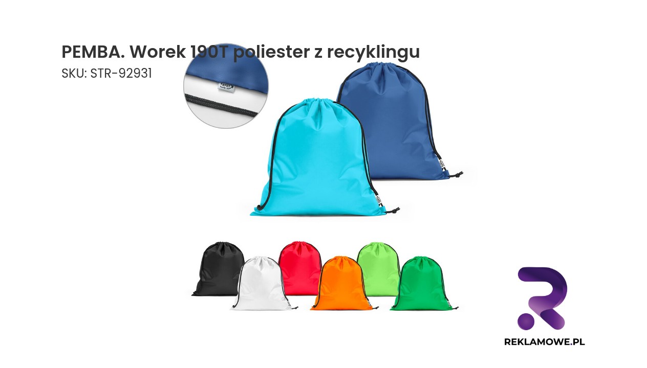 PEMBA worek z recyklingu z poliestru 190T